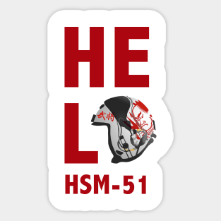 HSM-51 Helmet HELO Vertical - Red Sticker